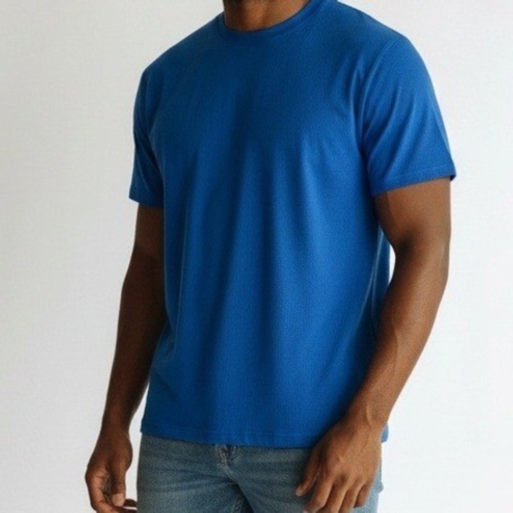 Monologue by Montique T-Shirt Mens XL‎ Blue Excellent Ribbed Crew Neck Tee